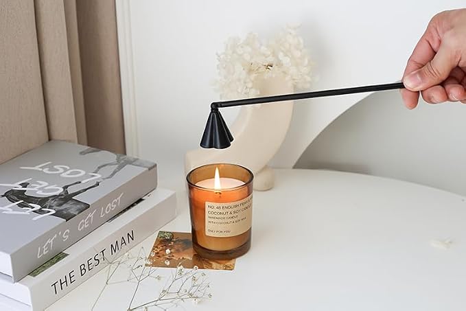 Candle Snuffer, Stainless Steel Wick Flame Extinguisher Elegant Candle Accessory for Candle Lovers - Retro Black