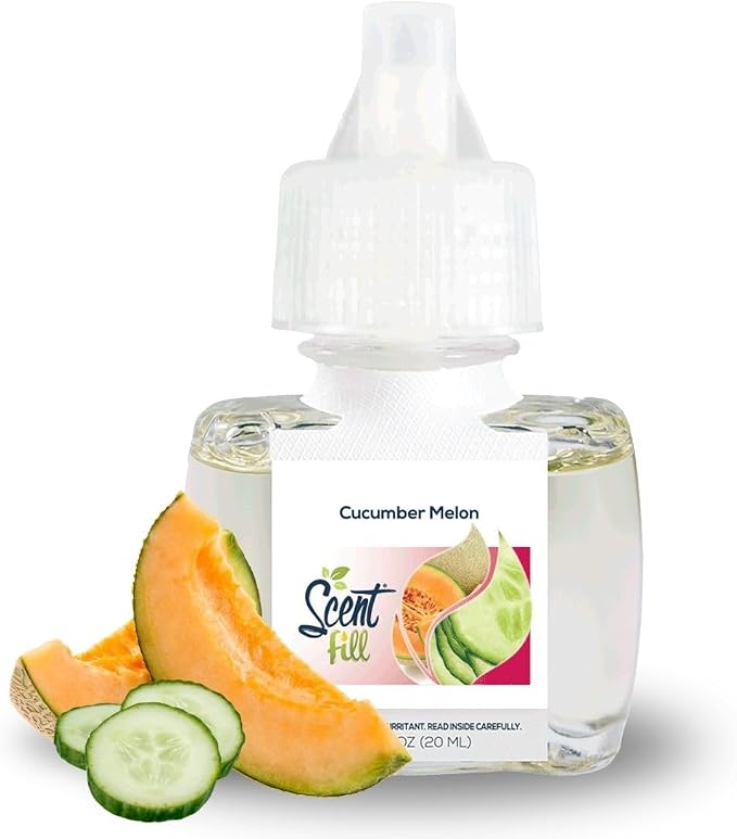 Scent Fill Cucumber Melon Plug in Air Freshener, Scented Oil Refills, 2 Refills + Diffuser