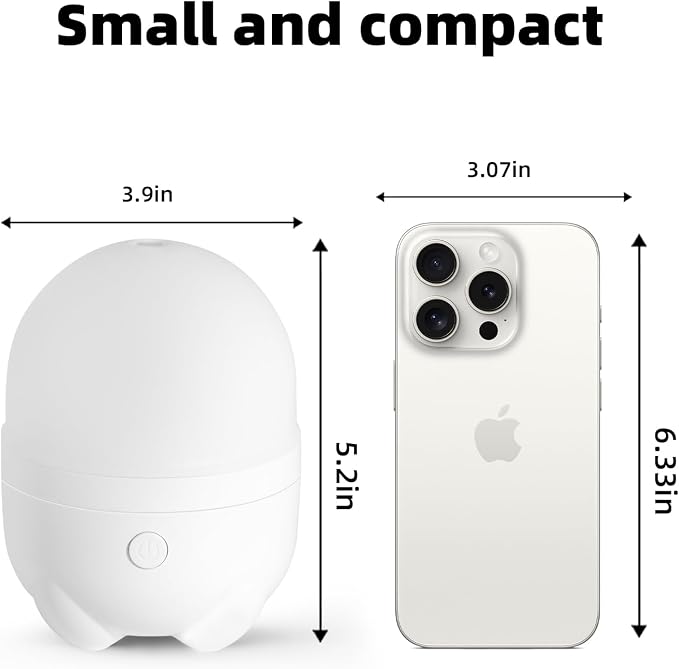 SEEDSEEL 150ML Cordless Battery Powered Essential Oil Diffuser, 7 Hours Run Time,Mini Portable Rechargeable Diffuser with 7 LED Color Changing Lights (White)