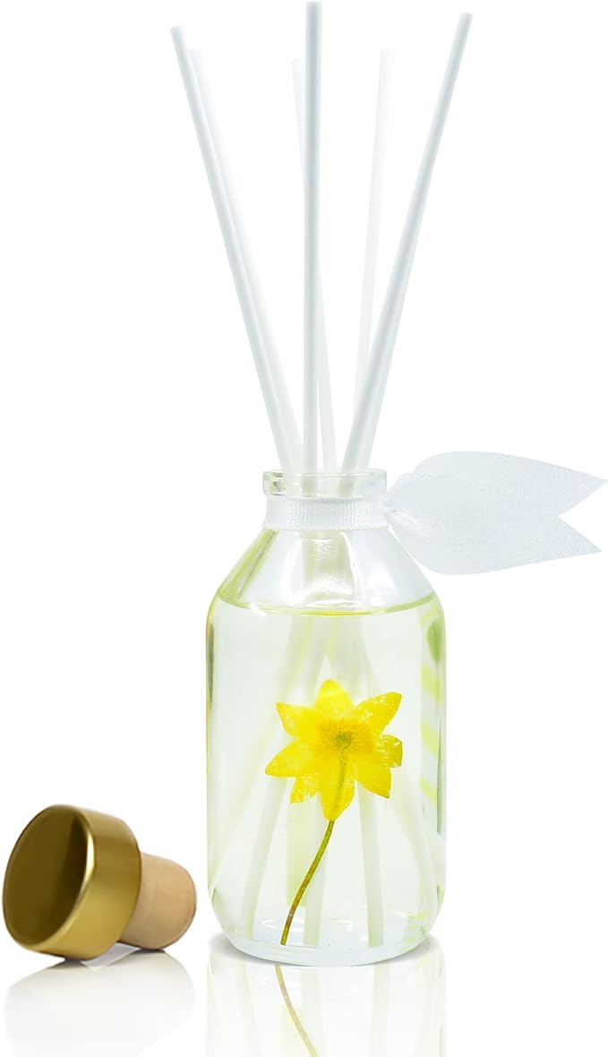 Reed Diffuser Set, Coastal Citrus Scented Oil Diffuser with Sticks, Home Fragrance Accessories for Bathroom Shelf Decor, Aroma Diffusers for Home or Office Desk, USA Made