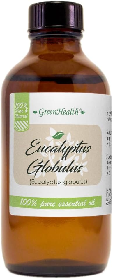 GreenHealth Eucalyptus Essential Oil 4 fl oz – 100% Pure & Natural – Aromatherapy Oil for Diffuser, Air Freshener, Cleaning, Home Fragrance – Therapeutic Grade – Large Value Size