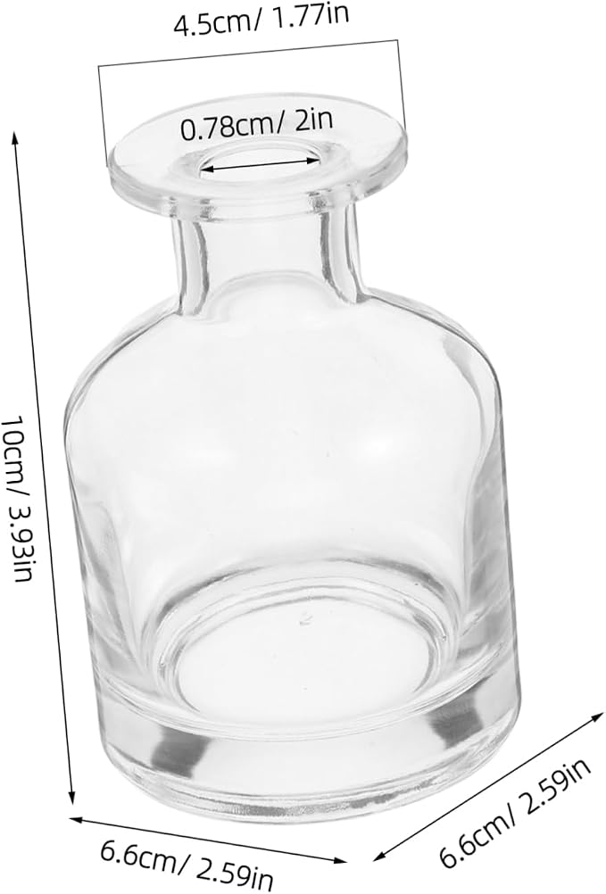 Generic 2pcs Glass Oil Diffuser Bottles Refillable Cylindrical Fragrance Containers for Home Office Durable Decorative Aroma Storage Jars for Essential Oils and Car Use