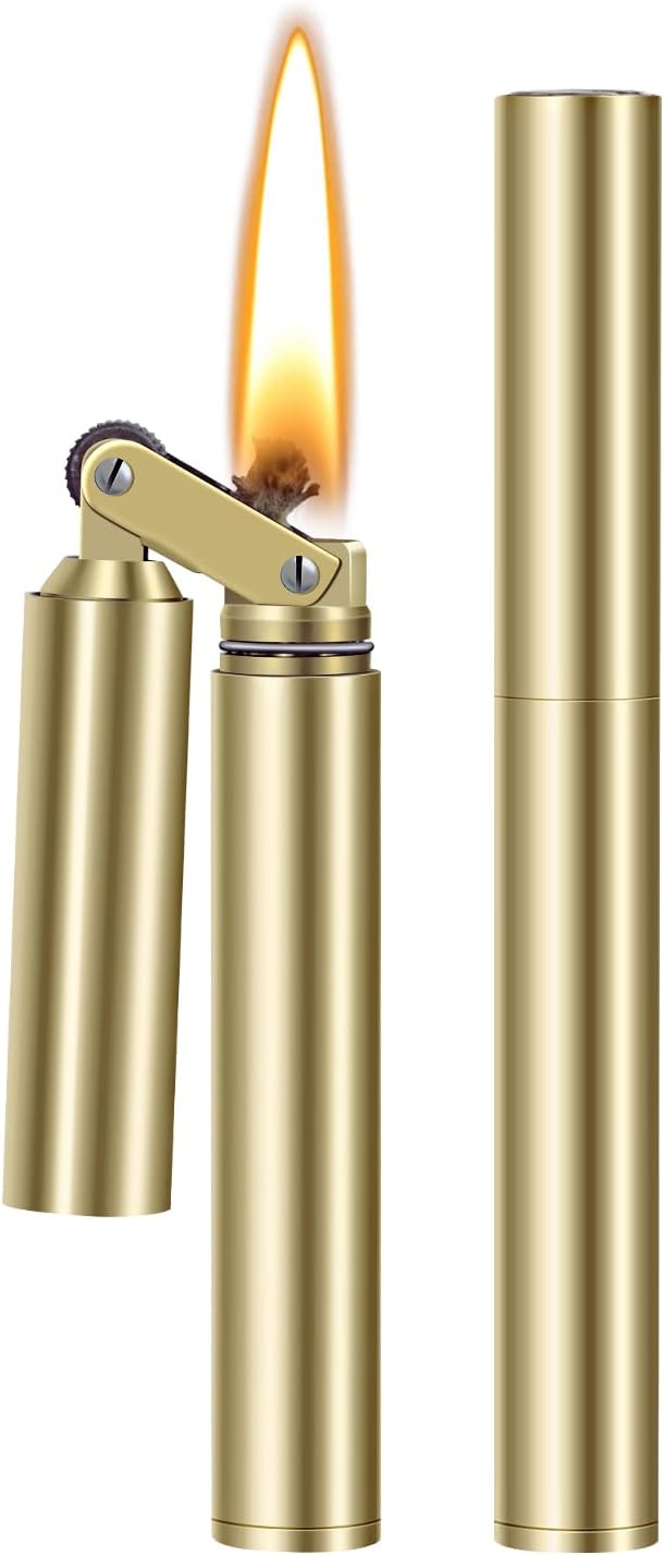 CHOICEDC Vintage Lighter, Cool Trench Lighter, Unique Kerosene Lighters Fluid Refillable, Antique Brass Lighters, Novelty Gifts for Men Dad Husband