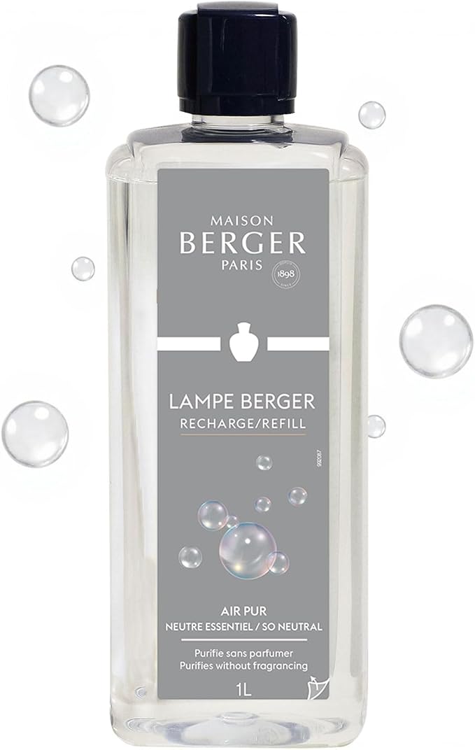 MAISON BERGER - Air Pur So Neutral - Lampe Berger Fragrance Refill for Home Fragrance Oil Diffuser - Air Freshener - 33.8 Fluid Ounces - 1 Liter | Catalytic Lamp Fragrance Refill, Helps Neutralize Odors, ~160 h Fragrance Diffusion, Made in France