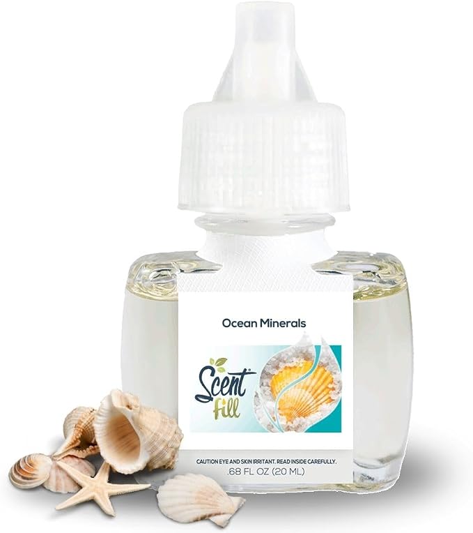 Scent Fill Ocean Minerals Plug in Air Freshener, Scented Oil Refills, 2 Refills + Diffuser