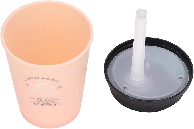 Essential Oil Diffuser, 300ml Coffee Cup Shape Mini Portable Humidifier Cordless Mute Diffuser Aromatherapy Diffuser Cool Mist Humidifier for Bedroom Office Car (Pink)