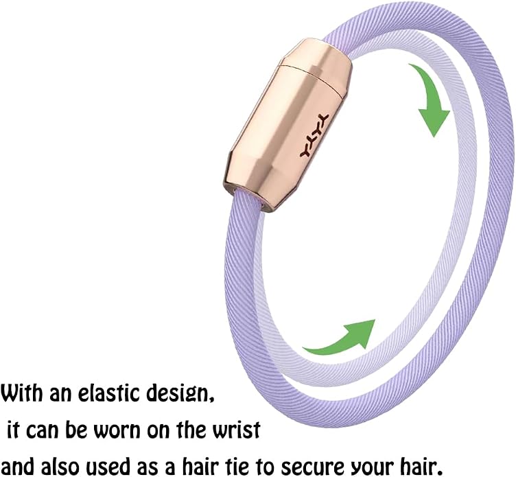 2-in-1 Aromatherapy Hair Tie & Bracelet — Essential Oil Diffuser with Refillable Brass Locket, 10 Cotton Wicks, Calming Relaxation Accessory for Office, Yoga & Evening Calm, Wellness Gift for Women (Multi-color Styles)