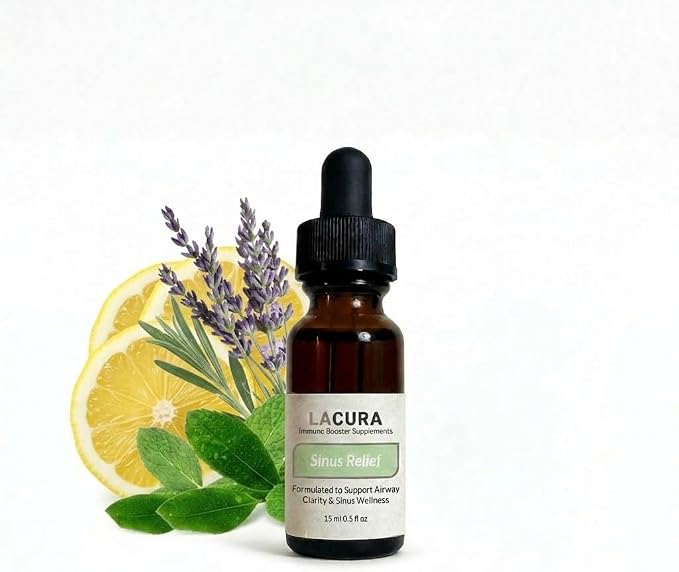 LaCura - Potent Sinus Relief Essential Oil Blend - Eucalyptus & Peppermint Formula for Clear Breathing - Concentrated Therapeutic Aromatherapy - Natural Respiratory Support, 15ml