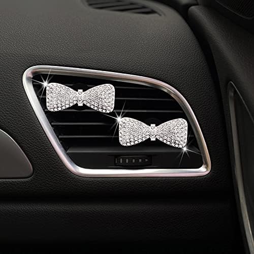 Car Decor Fresheners For Women Bling Accessories Air Outlet Decoration Aromatherapy Vent Clip Charm Freshener Set of 2,Bows