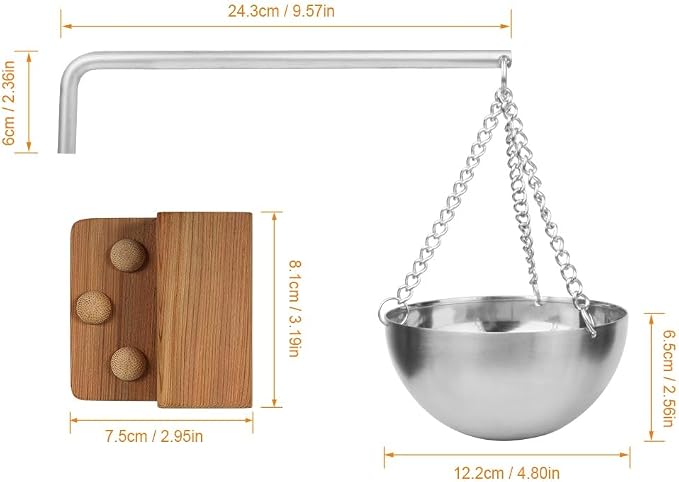 Vindar Red Cedar Sauna Aromatherapy Bowl Sauna Oil Cup Sauna Oil Holder Essential Oil Fragrance Diffuser Bowl for Sauna and Spa