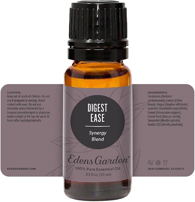 Edens Garden Digest Ease Essential Oil Blend- 100% Pure Premium Grade, Undiluted, Natural, Therapeutic, Aromatherapy, The Best for Diffusing, Skin, Face, Humidifies 10 ml (.33 fl oz)