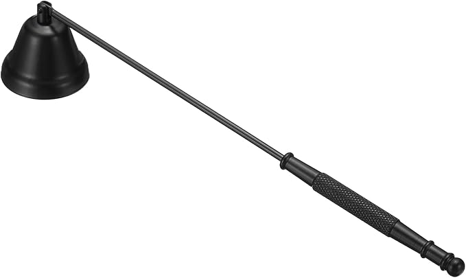 uxcell Candle Snuffer, Candle Extinguish with Long Handle, Wick Flame Snuffer Extinguish Accessory Bell-Shaped for Putting Out Flame Home Decor Gifts, Black