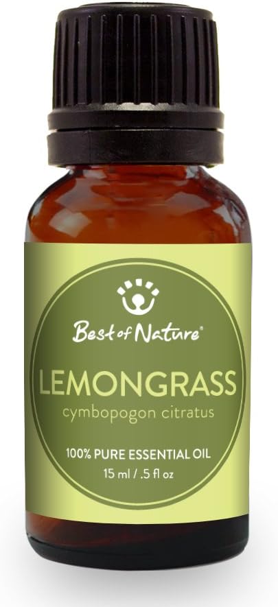 Lemongrass Essential Oil for Diffuser Aromatherapy – Best of Nature 100% Pure Undiluted Oils for DIY, Home Fragrance, and Topical Use