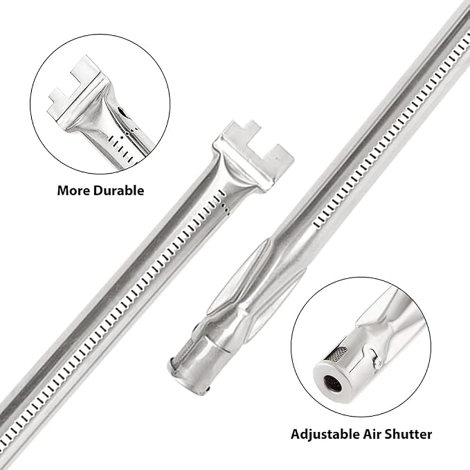 Grill Replacement Parts 7635 for Weber Spirit, Flavorizer Bars 15.3 Inch Flavorizer Bars and 69785 Burner for Weber Spirit I & II 200 with Front Control, Spirit E210, E220, S210, S220
