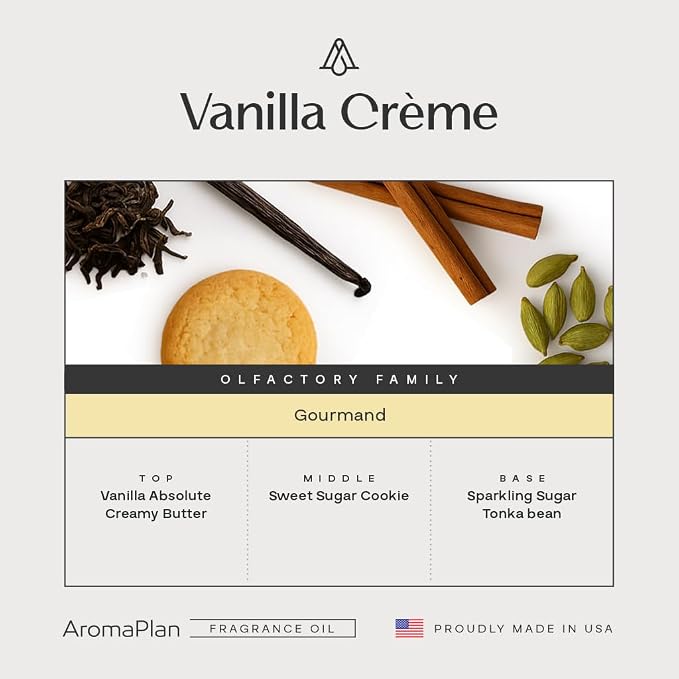 AromaPlan Fragrance Oil Vanilla Crème 5 Fl Oz (148ml) Winter Collection | Luxury Hotel Scent Diffuser Oil | Hotel, Home & Spa | Non-Toxic, Made in USA - Bigger Bottle, Bolder Aroma & Longer Lasting