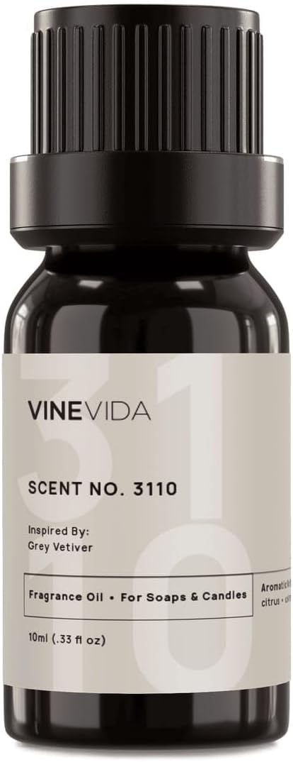 VINEVIDA Scent NO. 3110 Fragrance Oil - 10mL - Inspired by: Grey Vetiver Fragrance Oil for Candle Making - Made in USA Candle Scents Scents for Soap Making