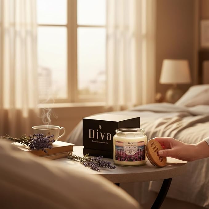 DV DIVA Lavender Vanilla Scented Soy Wax Candle Gift 14oz Anniversary, Valentine & Birthday Gift Luxury Large Candle with Hidden NFC Love Message Soft Fragrance for Home Decor & Relaxing Ambiance