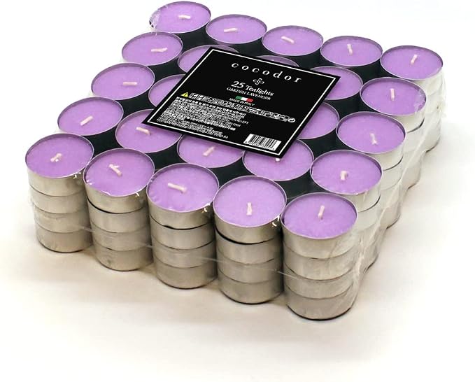 Cocod'or COCODOR Scented Tealight Candles/Garden Lavender / 100 Pack / 4-5 Hour Extended Burn Time/Made in Italy, Cotton Wick, Scented Home Deco, Fragrance, Mother's Day