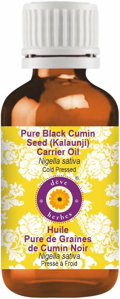 dève herbes Pure Black Seed (Kalaunji) Carrier Oil (Nigella Sativa) Cold Pressed 50ml (1.69 oz)