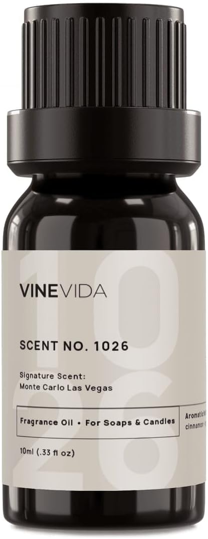 VINEVIDA Scent NO. 1026 Fragrance Oil - 10mL - Inspired by: Monte Carlo Las Vegas Fragrance Oil for Candle Making - Made in USA Candle Scents Scents for Soap Making