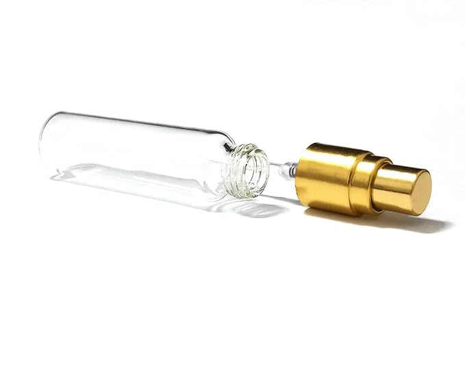 20 Pack Set 10ML Protable Refill Bulk Atomizer Spray Travel Perfume Bottle Hydrating Empty Bottle (Gold Caps)
