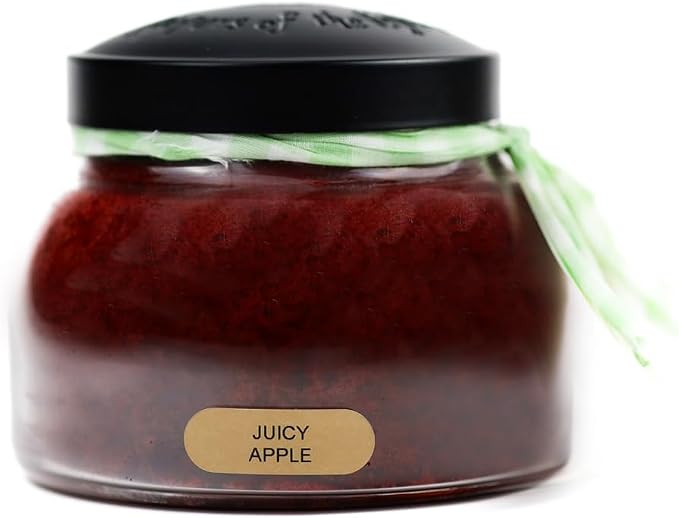 A Cheerful Giver - Juicy Apple Mama Scented Glass Jar Candle (22oz) with Lid & True to Life Fragrance Made in USA