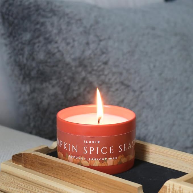 Pumpkin Spice Season Luxury Candle – Cinnamon Spiced Vanilla with Clove, Nutmeg & Buttercream – Handcrafted Vegan Coconut Wax, Phthalate-Free, Cruelty-Free – Cozy Fall Decor Tin Candle (5 oz.)