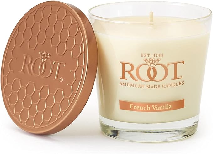 Root Candles Scented Candles Honeycomb Veriglass Premium Handcrafted Beeswax Blend Candle, Small, French Vanilla