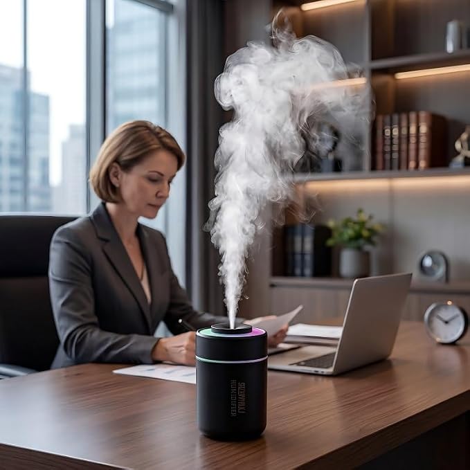 Mini Humidifier - 7-Color LED Night Light, 2-in-1 Aroma Diffuser & Humidifier, USB Portable, 4H/8H Timer, Safe Auto Shut-Off, Ideal for Home Office Car Gift (black, 2.8 * 2.8 * 4.1)