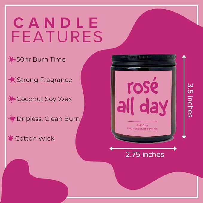 Simply Soson 9oz Rose Scented Candle, Fall Candles, Rose Scent, Aromatherapy Candles, Gifts for Women, Men, Families Friend, Colleague, Birthday, Holiday