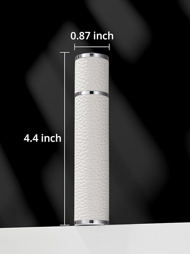 10ML Genuine Leather Atomizer Sprayer for Perfume - Portable Mini Cologne Sprayer for Woman Man - Perfume Travel Refillable Bottle,Travel Essential Fragrance Spray Bottle (White)