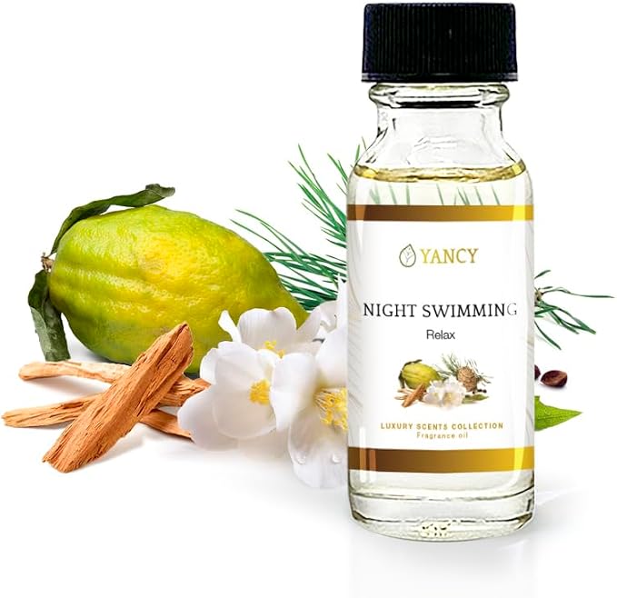 YANCY Night Swimming Luxury Collection Fragrance Oil (16 oz), Fresh Marine and Floral Scent, Soothing Aroma for Diffusers, Oil Burners & Aroma Lamps, Ideal for Nighttime Relaxation