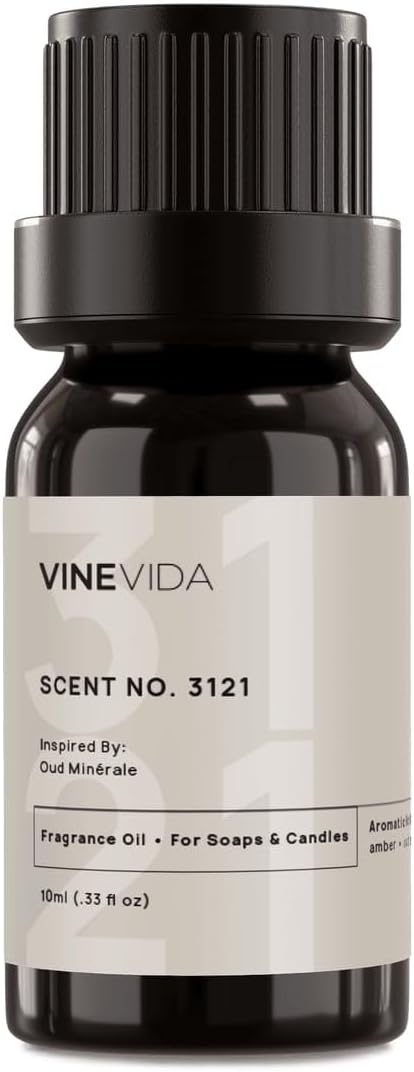 VINEVIDA Scent NO. 3121 Fragrance Oil - 10mL - Inspired by: Oud Minérale Fragrance Oil for Candle Making - Made in USA Candle Scents Scents for Soap Making