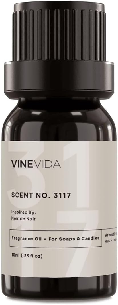 VINEVIDA Scent NO. 3117 Fragrance Oil - 10mL - Inspired by: Noir de Noir Fragrance Oil for Candle Making - Made in USA Candle Scents Scents for Soap Making