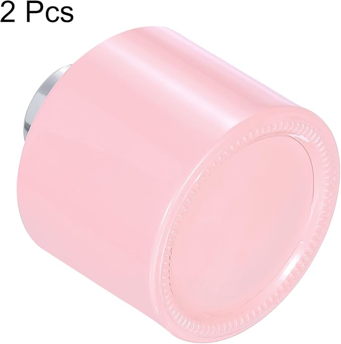 HARFINGTON 2pcs Empty Glass Diffuser Bottle 140ml/4.7oz Refillable Fragrance Accessories Aromatherapy Jar Container for Replacement Reed Diffuser DIY Home Bathroom Pink with Silver Tone Cap