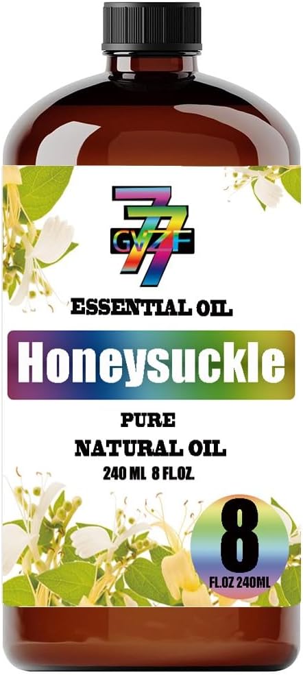 Honeysuckle Essential Oil, Honeysuckle Oils, for Diffuser, DIY Candles, Soap, Humidifier, Home, Gift, Essential Oil, GV77ZF Honeysuckle Fragrance Oil - 8 fl oz (240 ml)