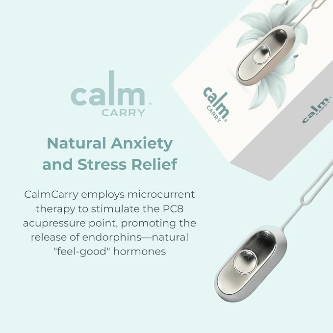 Glowco CalmCarry Sleep Aid Device – Handheld Microcurrent Relaxation Tool, Supports Calm, Focus & Gentle Relief, USB Rechargeable, Portable Wellness Device for Adults & Kids | Gray Calm Carry