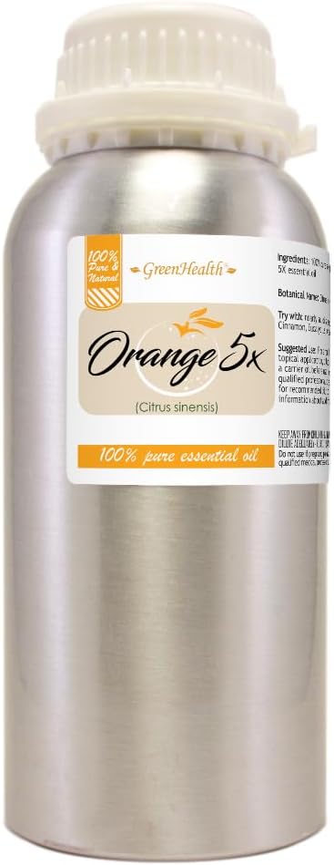 Orange 5X Essential Oil - 16 fl oz - Aluminum Bottle - GreenHealth