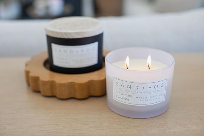 Sand + Fog Scented Candle - Lavender – Additional Scents and Sizes – 100% Cotton Lead-Free Wick - Luxury Air Freshening Jar Candles - Perfect Home Decor – 12oz…