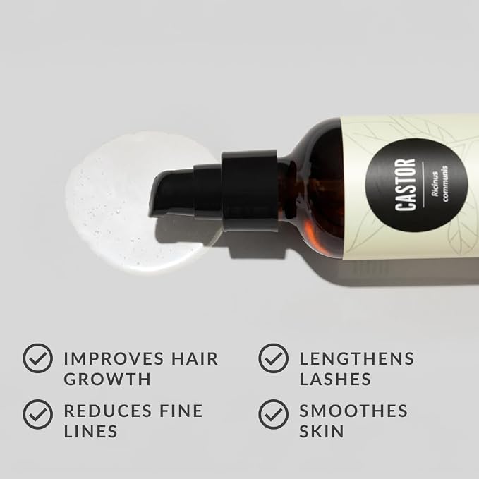 Edens Garden Organic Castor Oil – Cold Pressed, Unrefined, Hexane-Free & 100% Pure Therapeutic Grade – Carrier Oil for Nails, Cuticle, Hair Growth, Eyelashes, Eyebrows, Skin & Scalp 118 ml (4 fl oz)
