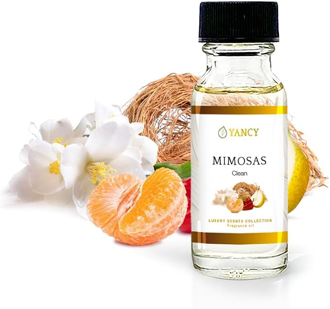 YANCY Mimosas Luxury Collection Fragrance Oil (1/2 oz), Bubbly Citrus and Floral Scent, Ideal for Diffusers, Oil Burners & Aroma Lamps, Bright Fragrance for Brunch Vibes