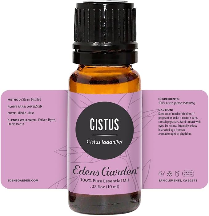 Edens Garden Cistus Essential Oil- 100% Pure Premium Grade, Undiluted, Natural, Therapeutic, Aromatherapy, The Best for Diffuser, Skin, Hair, Kid Safe 10 ml (.33 fl oz)