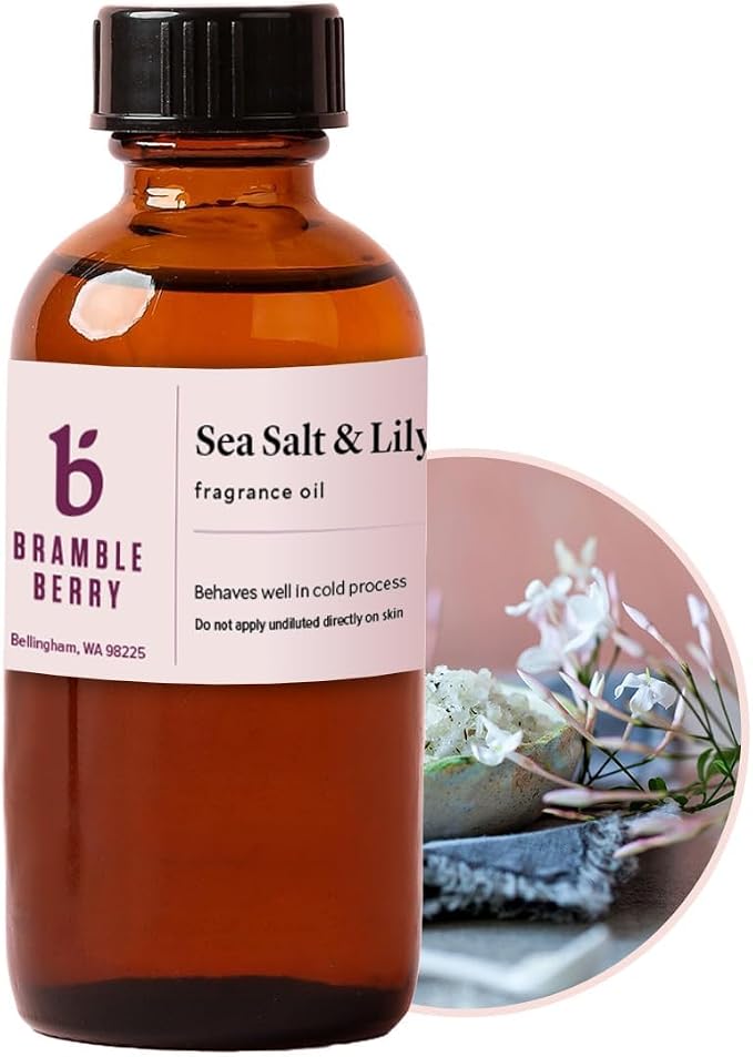 Bramble Berry Sea Salt and Lily Fragrance Oil | Sea Salt and Lily Scent for Soap Making, Candle Making, Lotion & Bath Bombs | Skin Safe, Vegan, Paraben & Phthalate Free, DIY Craft Essential