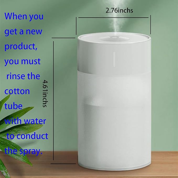 Mini Humidifier, USB Power Supply, Suitable for Study Room, Bedroom, Baby Room, Office, Car, With 7 Color LED, Air Humidifier, Can Be Used for Facial Moisturizing (White)