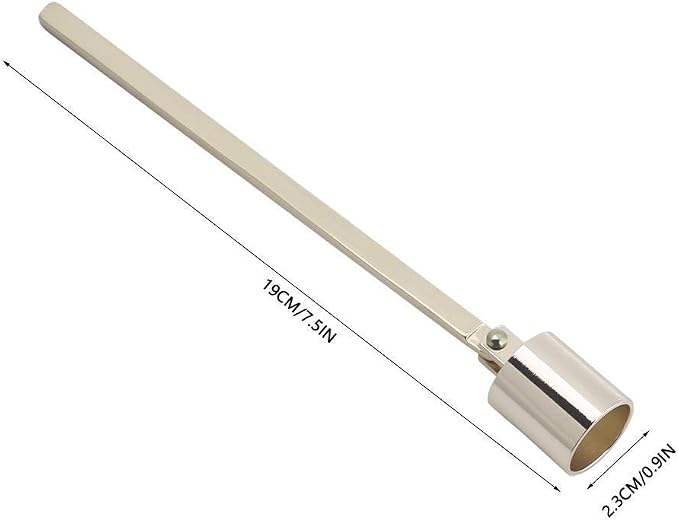 MUXSAM 1Pc 7.5x0.9in Candle Extinguisher Snuffer Candlesnuffers with Long Handle & Straight Tube for Tea Light Candles Wedding Altar Fireplace Church Wedding Candle Fire Extinguishing(Gold.)
