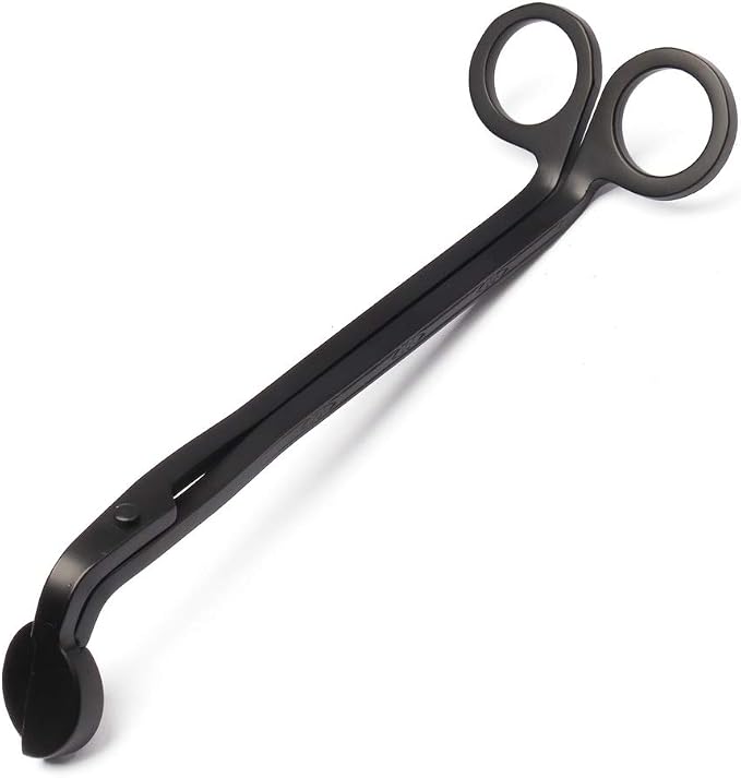 SUMAJU 2 in 1 Candle Accessory Set - Wick Trimmer & Dipper, Stainless Steel Cutter Scissor for Candle Lovers (Black)