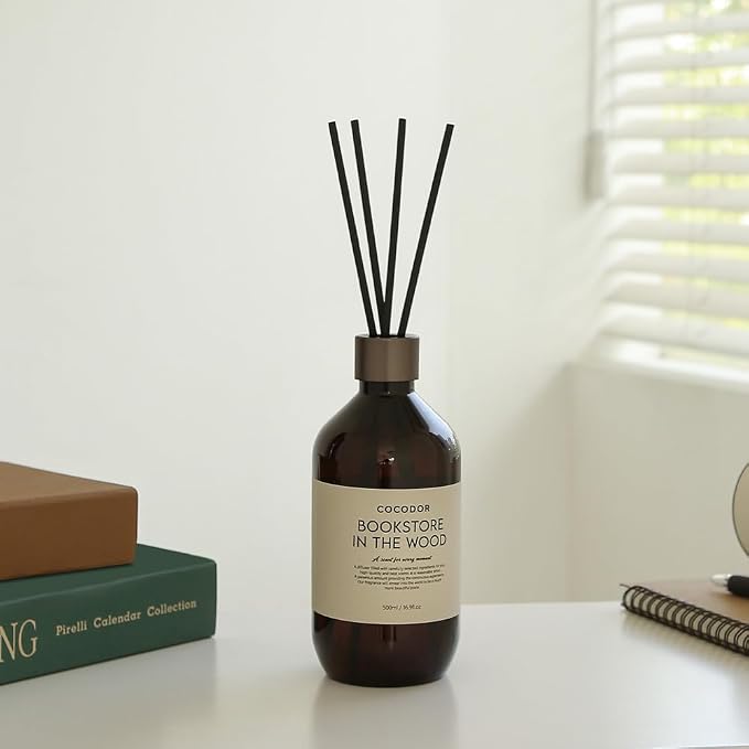 COCODOR Premium Reed Diffuser/Woody Hotel /16.9oz /1 Pack/Large Capacity Fragrance Scent Oil Stick Diffuser Set for Bedroom Bathroom Home Décor