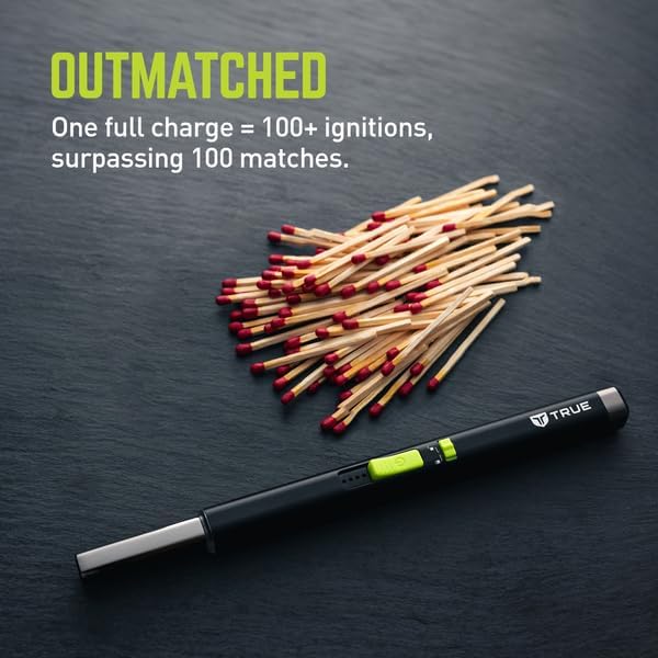 True Plasma Lighter Wand - USB-C Rechargeable, Flameless, Fuel-Free, Durable Aluminum, Impact Resistant, Includes Safety Lock Switch