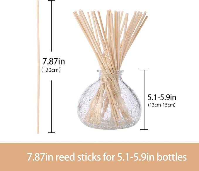 HOSSIAN 100 PCS Reed Diffuser Sticks-Diffuser Sticks-Diffuser Replacement Sticks- Reed Sticks Aroma Diffuser Sticks for Aroma Fragrance (Natural Wood Color 7.87 Inch)