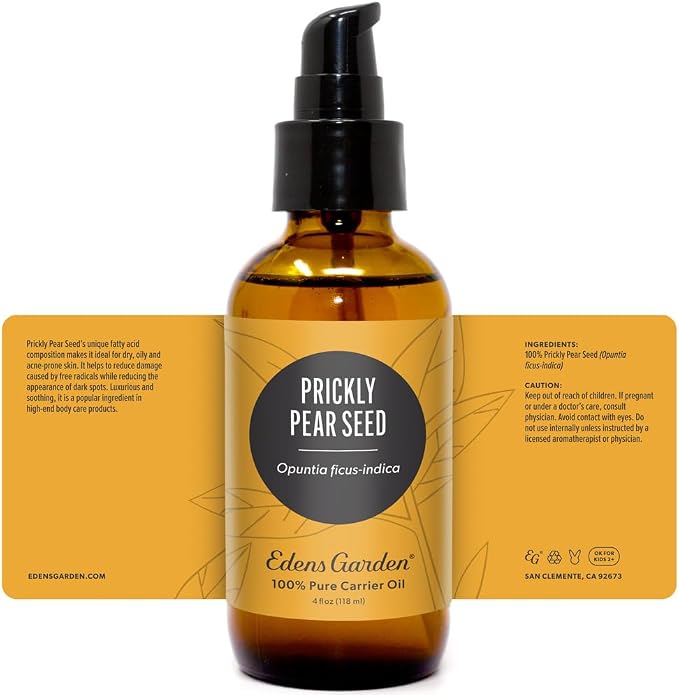 Edens Garden Prickly Pear Seed Carrier Oil- 100% Pure Premium Cold Pressed & Hexane Free, Facial Oil, Serum, Natural Moisturizer for Face, Skin, Hair & Nails, Diluting Essential Oils 118 ml (4 fl oz)